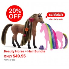 Horse - Beauty Akhal-Teke Stallion + Rainbow Hair Bundle - Schleich 42621